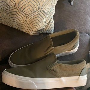Olive Green Slip-On Vans Women’s 8